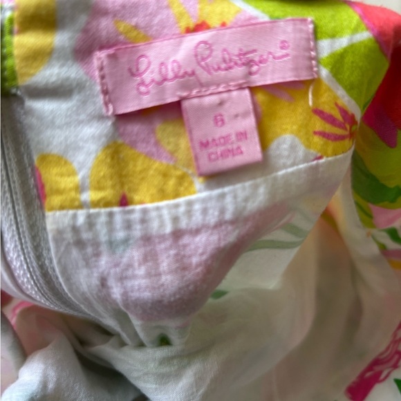 Lilly Pulitzer Roslyn Pink Yellow Mini Pencil Skirt Sz 6 - Picture 5 of 10